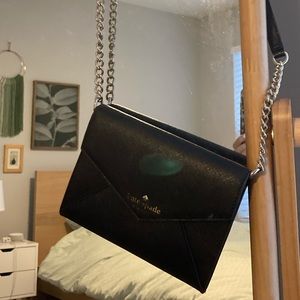 Black Kate Spade envelope crossbody bag